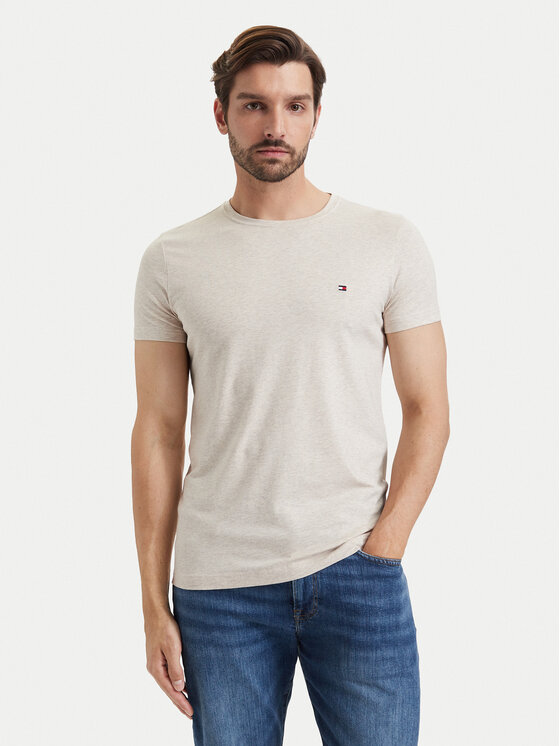 Tommy Hilfiger T-Shirt MW0MW10800 Kremowy Slim Fit