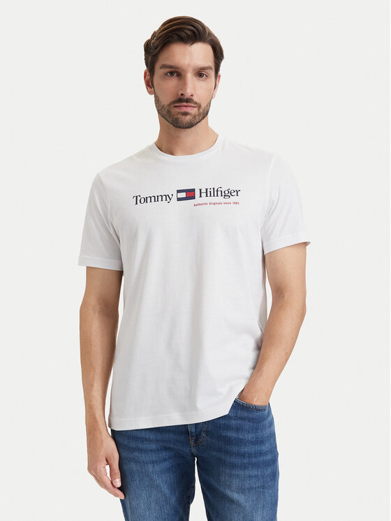 Tommy Hilfiger T-Shirt Brand Love MW0MW44875 Biały Regular Fit