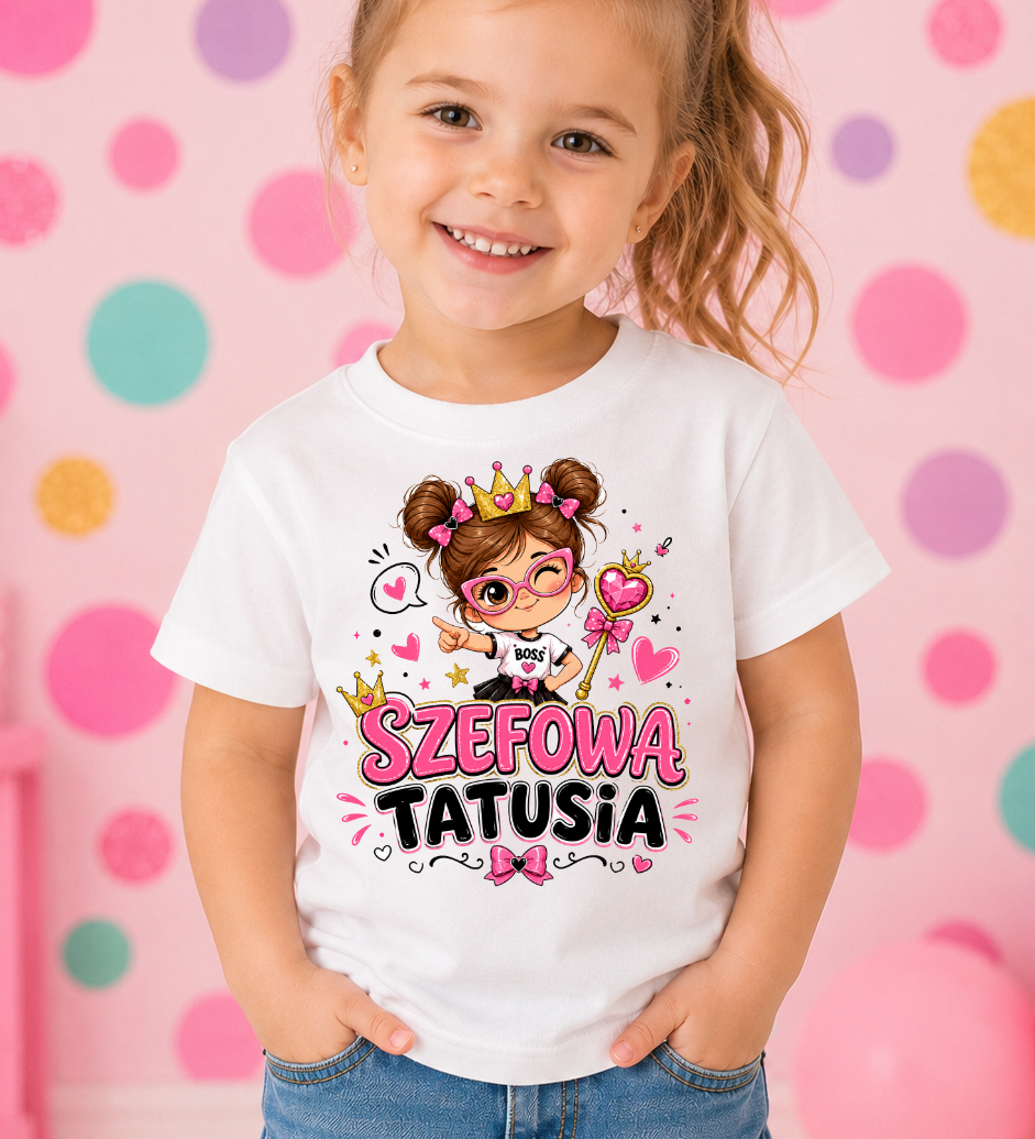 Koszulka dla dziewczynki - SZEFOWA TATUSIA