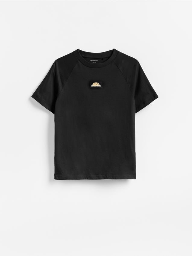 Reserved - Bawełniany t-shirt - czarny