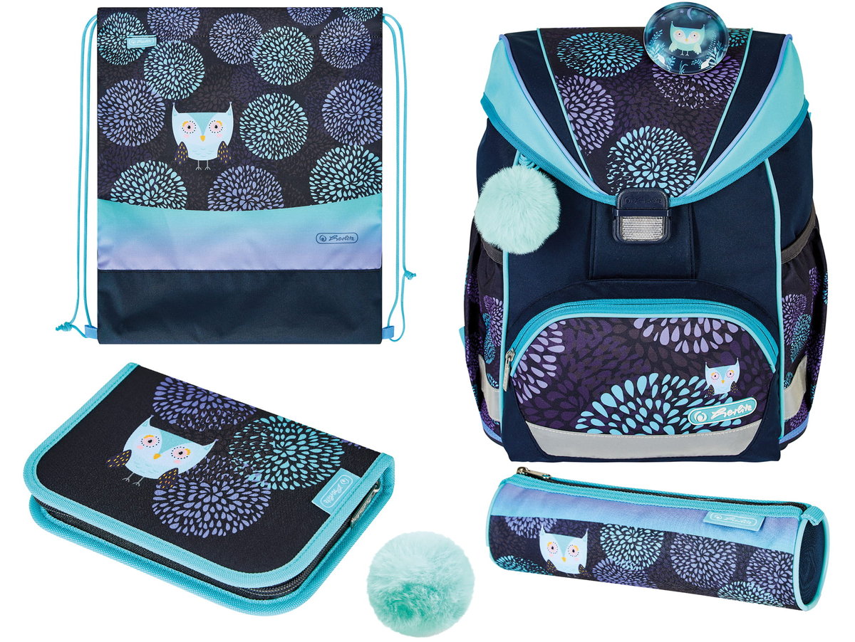 Tornister Herlitz Ultralight Plus Flower Owl – Zestaw