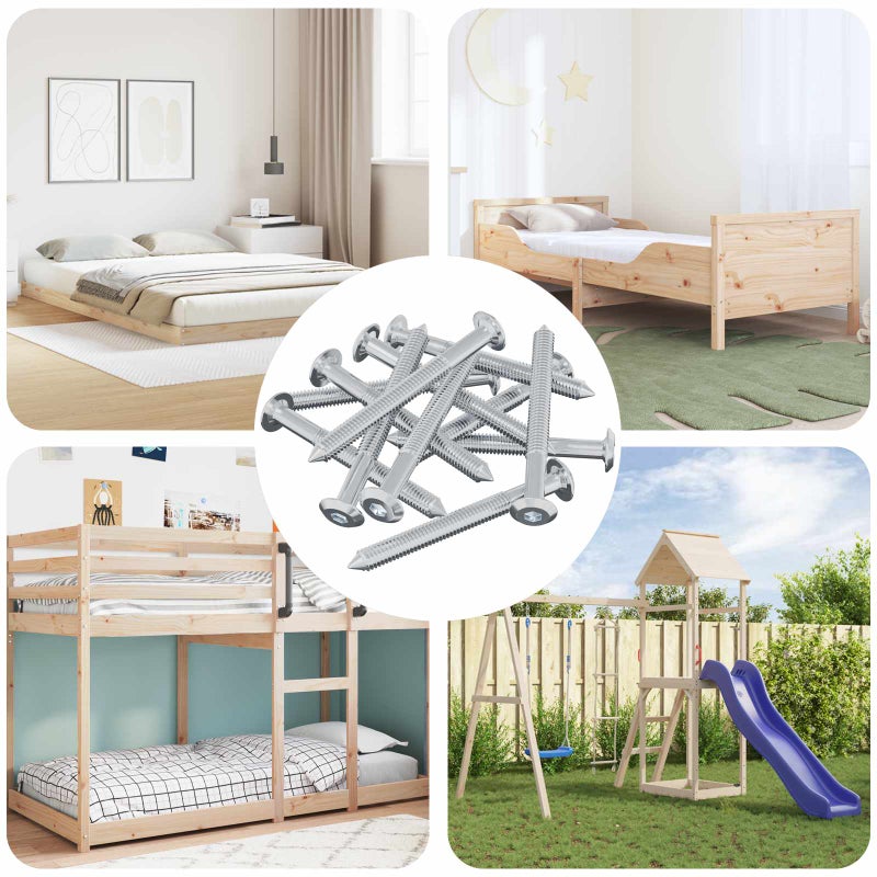 Śruba 1600 pcs Srebrny M6 x 60 mm Stal vidaXL