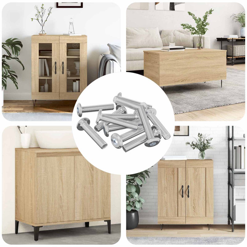 Śruba Zablokowująca Gładki 2647 pcs Srebrny Stal vidaXL