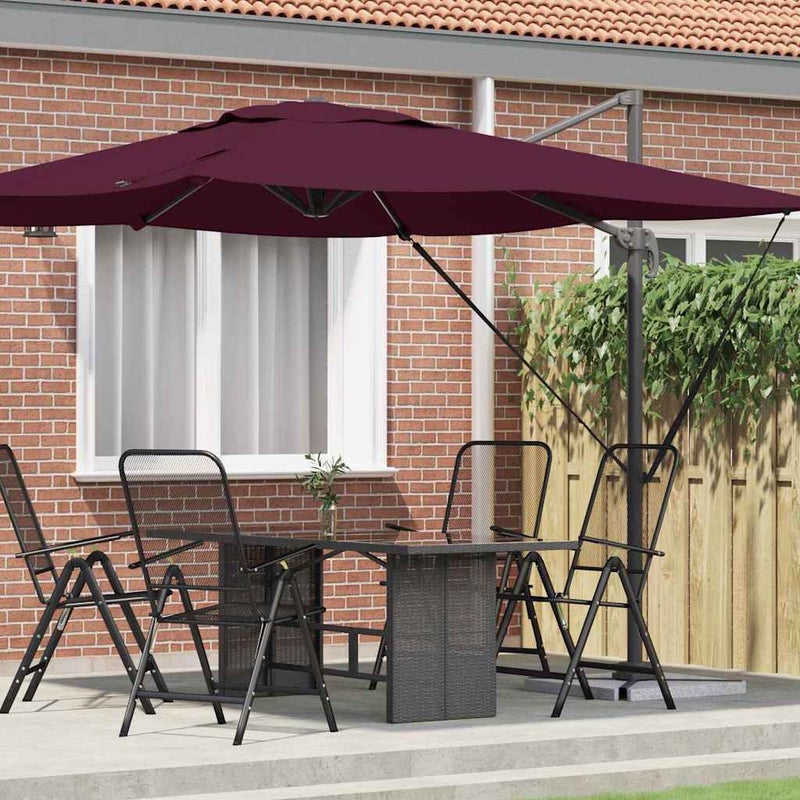 Parasol Roma Czerwony 286 x 284 x 265 cm Aluminium i Poliester vidaXL