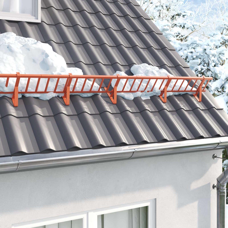 Stróż śniegu na dachu Czerwony 300 x 29,5 x 34,5 cm Stal vidaXL