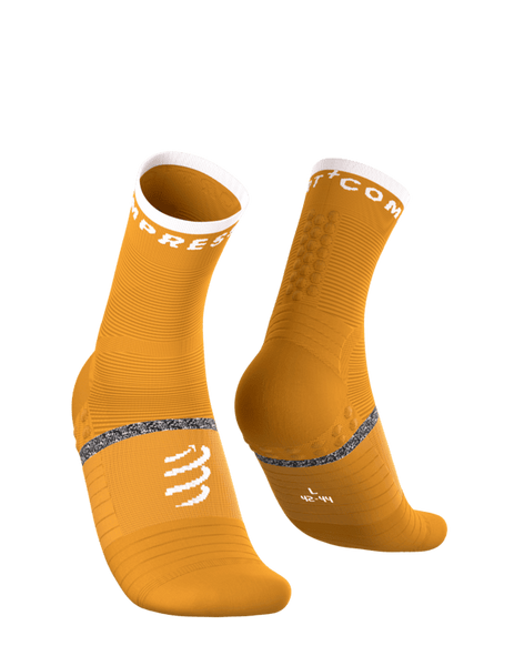 COMPRESSPORT Skarpetki do biegania PRO MARATHON SOCKS V2.0 sunflower/white