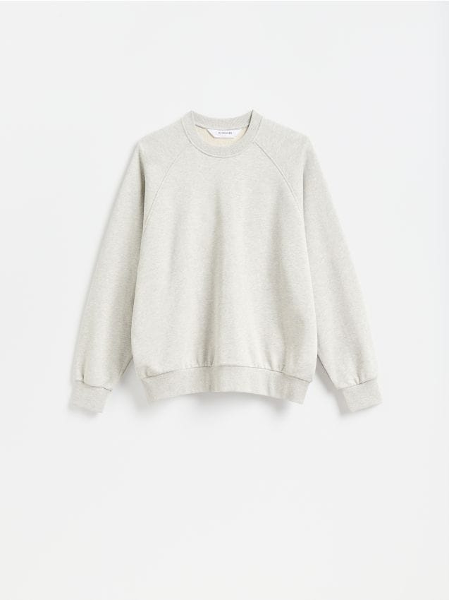 Reserved - Gładka bluza oversize - jasnoszary