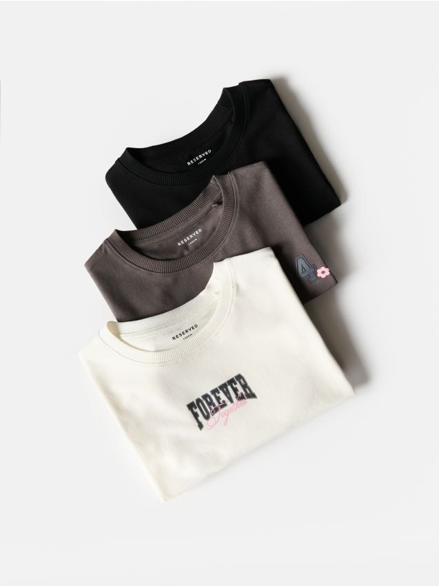 Reserved - T-shirt z nadrukiem3 pack - wielobarwny