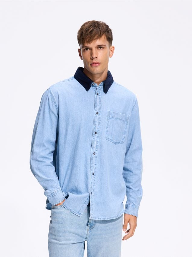 Reserved - Jeansowa koszula comfort fit - niebieski