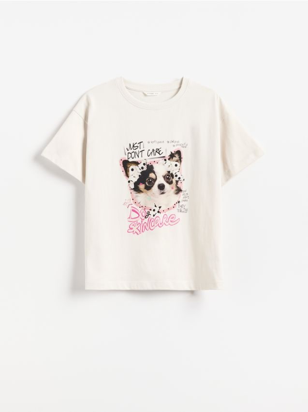Reserved - T-shirt z nadrukiem - jasnoszary