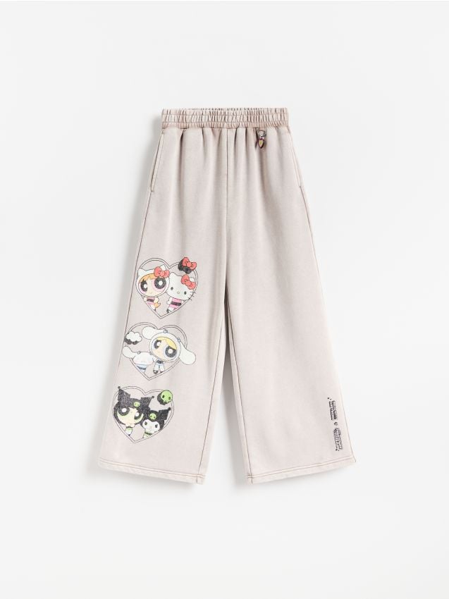 Reserved - Spodnie dresowe Hello Kitty and Friends x The Powerpuff Girls - brązowy