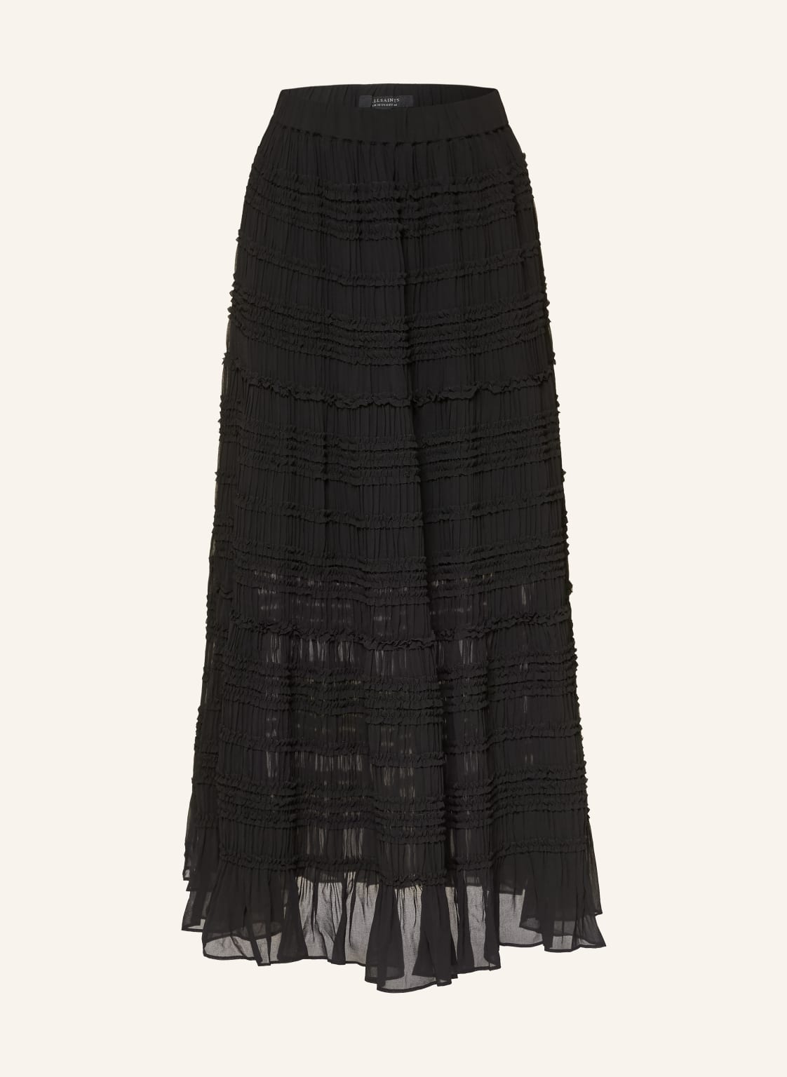 Allsaints Spódnica Lotus Z Falbanami schwarz