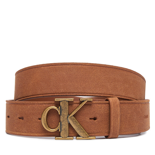 Pasek Calvin Klein Ck Buckle Suede 35Mm Fixed LV04D7126G Brązowy