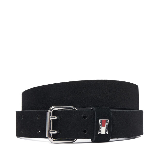 Pasek Tommy Jeans Tjw Square 3.0 Suede AW0AW19300 Czarny