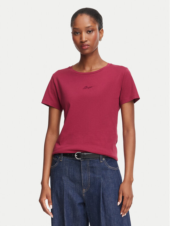 BOSS T-Shirt C_Elove 50554696 Czerwony ciemny Slim Fit