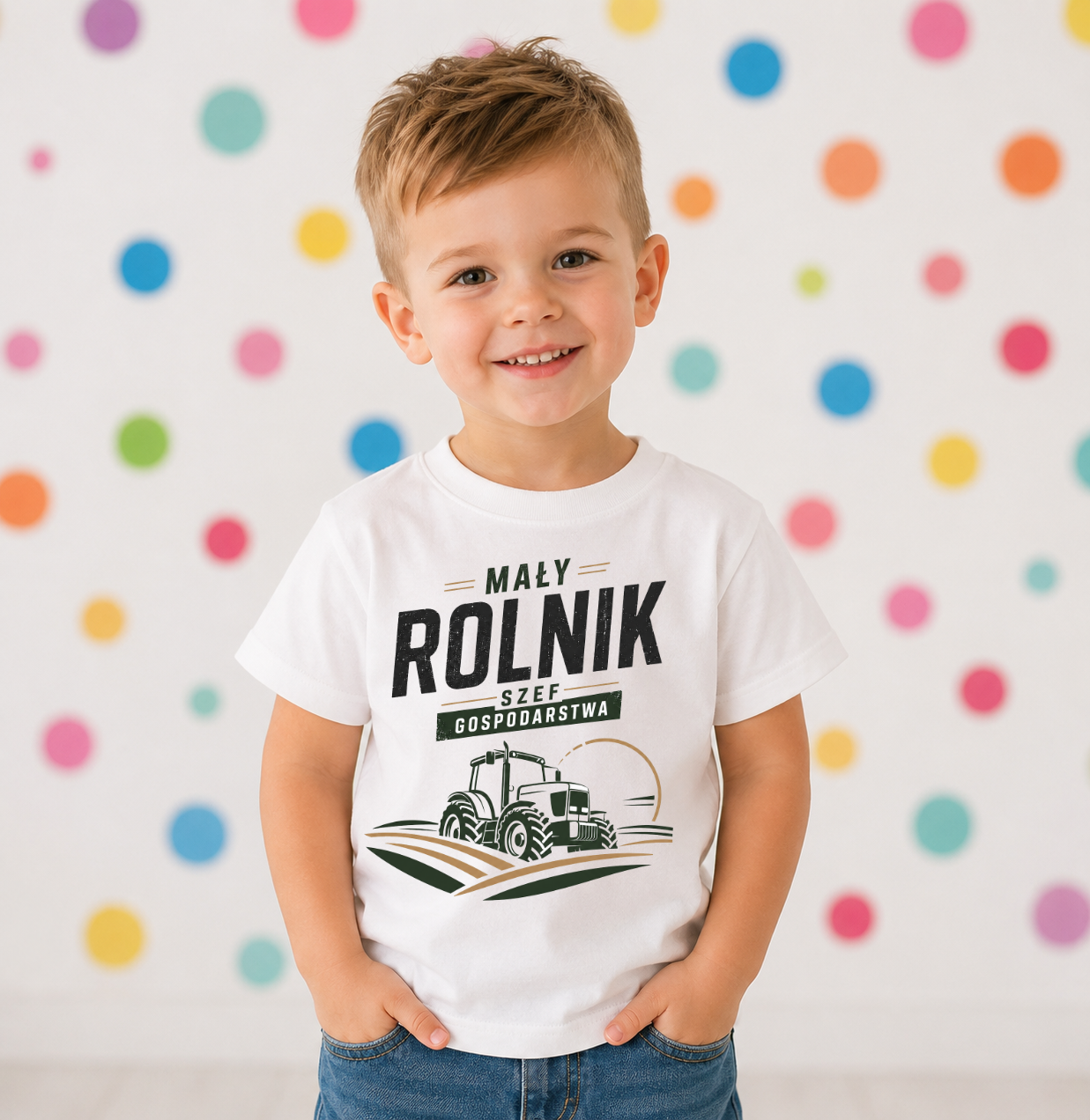 Koszulka dla chłopczyka syna rolnika - mały rolnik wzór3