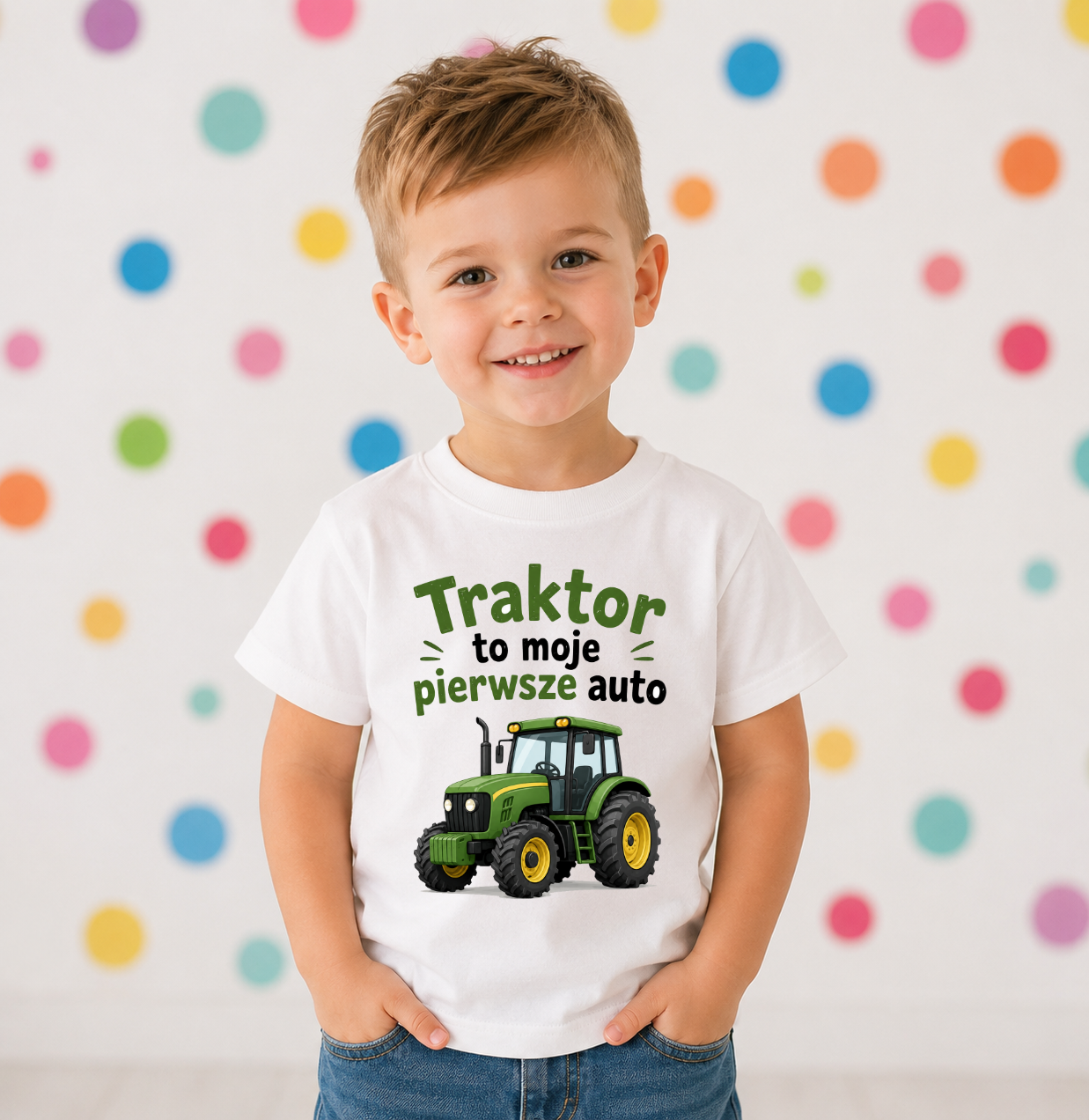Koszulka dla chłopczyka syna rolnika - TRAKTOR TO MOJE PIERWSZE AUTO