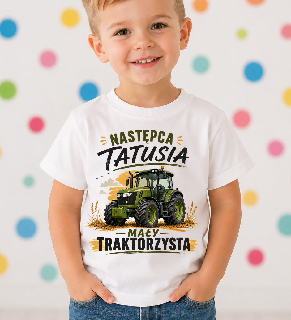 Koszulka dla chłopczyka syna rolnika - NASTĘPCA TATUSIA MAŁY TRAKTORZYSTA