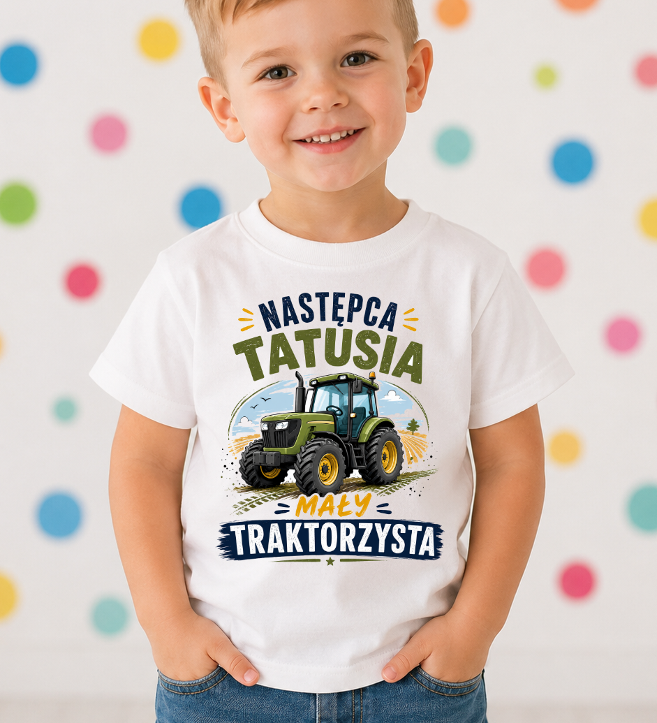 Koszulka dla chłopczyka syna rolnika - NASTĘPCA TATUSIA MAŁY TRAKTORZYSTA