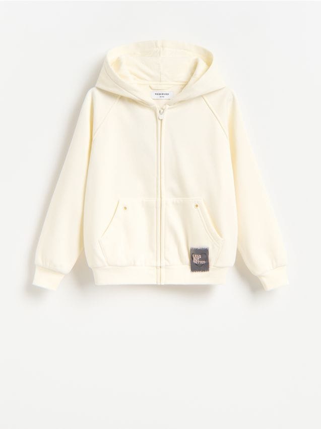 Reserved - Bluza z naszywką - złamana biel