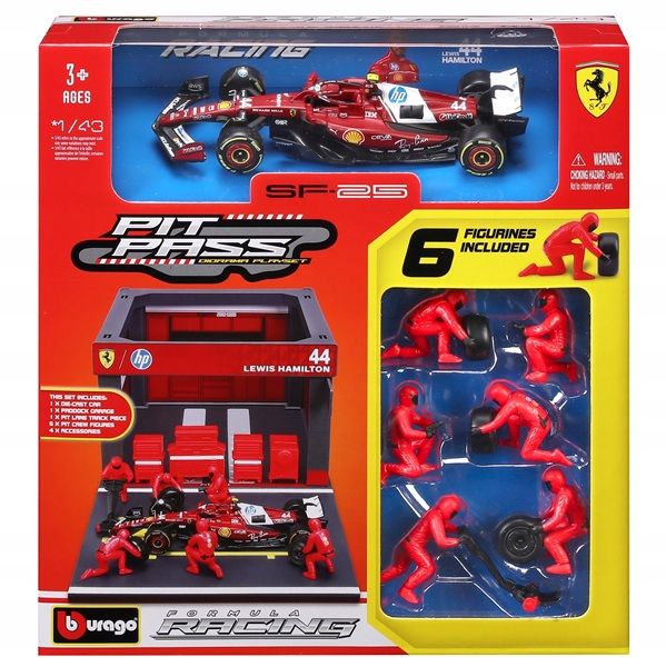 Boks garażowy, pit lane Ferrari Formula Sf25 44 L.Hamilton 143 - model lub pojazd