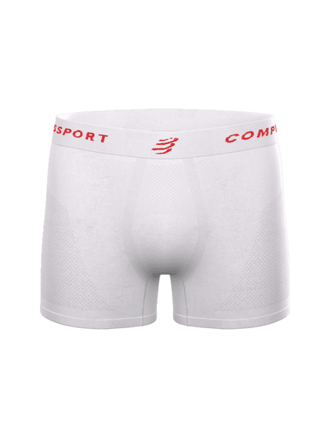 COMPRESSPORT Bokserki biegowe SEAMLESS BOXER white/red