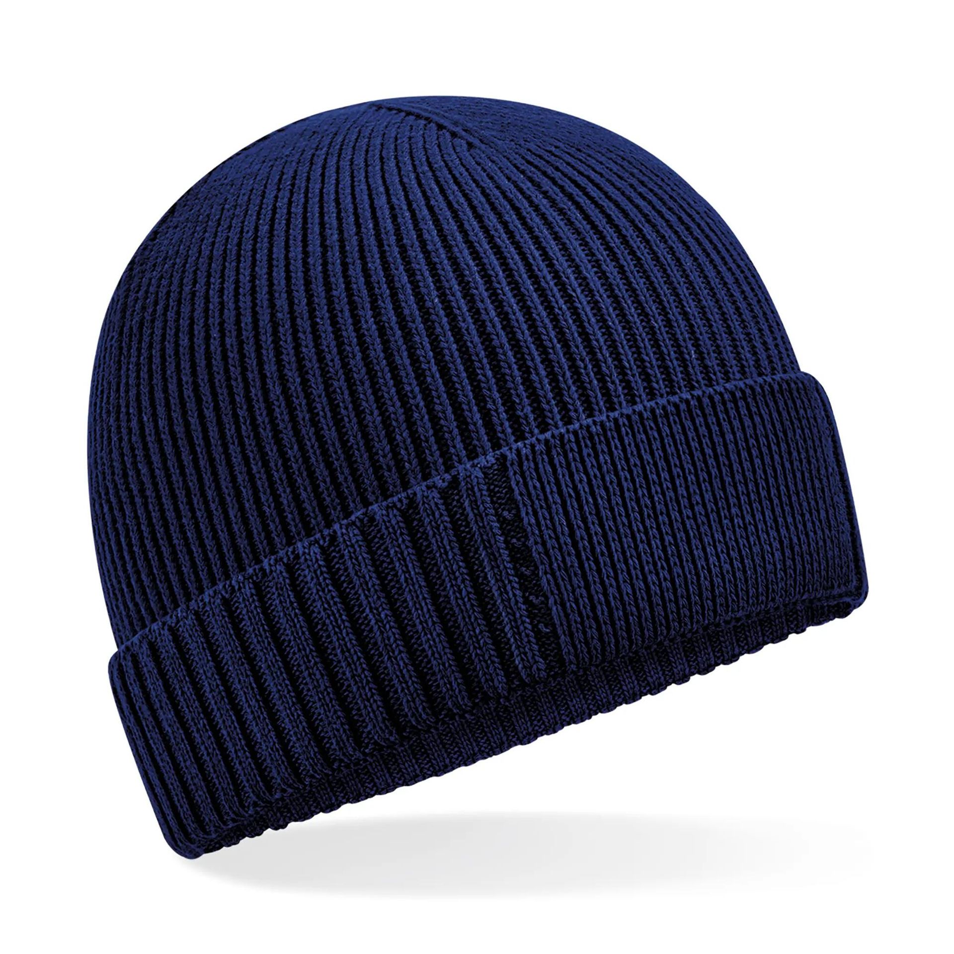 Bonnet en coton biologique avec patch technique - Oxford Navy - One Size