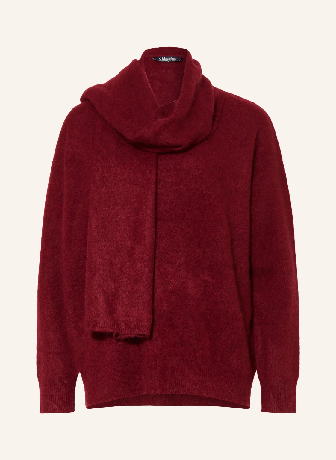 S Max Mara Sweter Aria Z Odpinanym Szalikiem rot