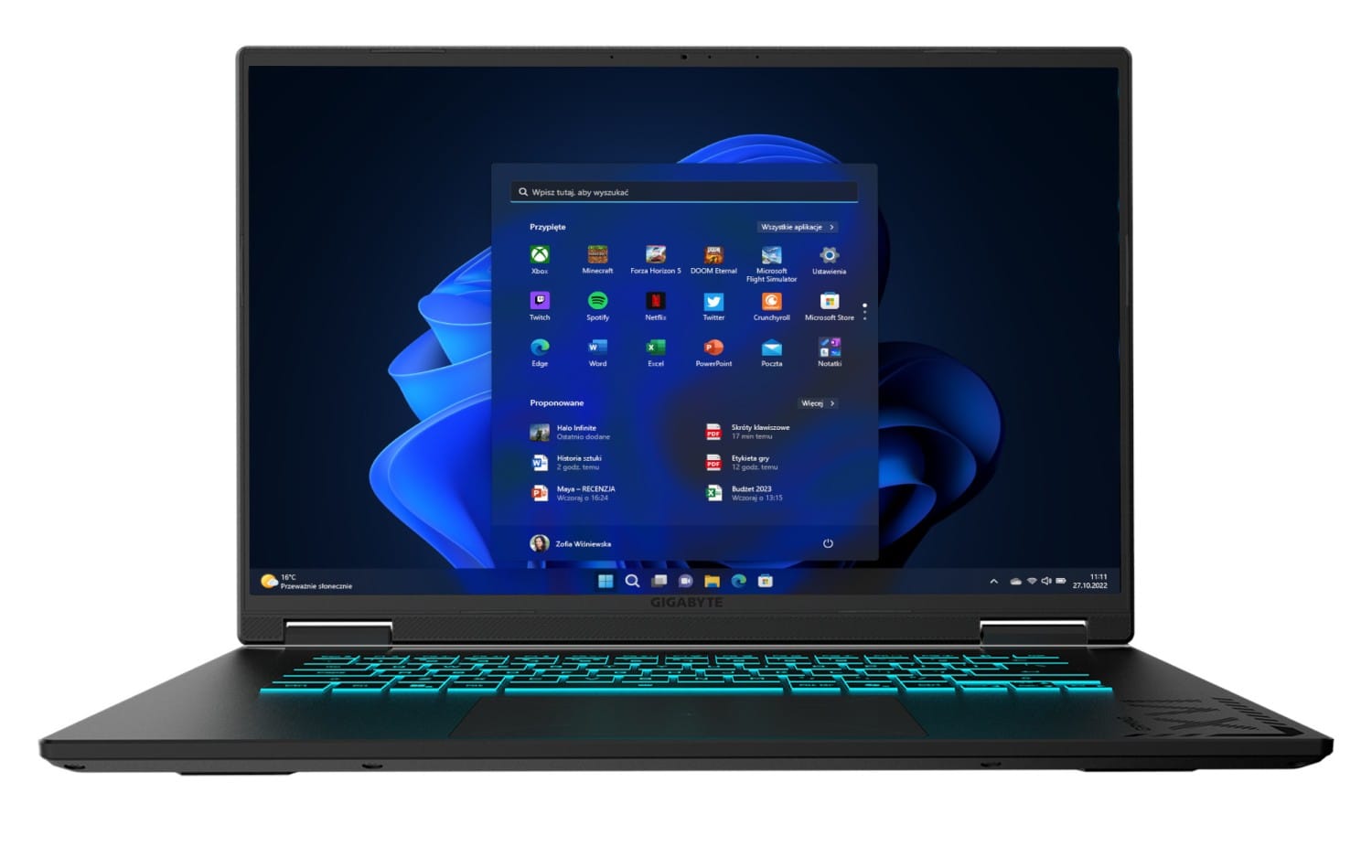 Gigabyte GAMING A16 PRO - Core 7 - 240H 16''-165Hz QHD+ 32GB 2TB + 2TB W11P RTX 5080 DYHG5EECC4SD|2020M2W11P