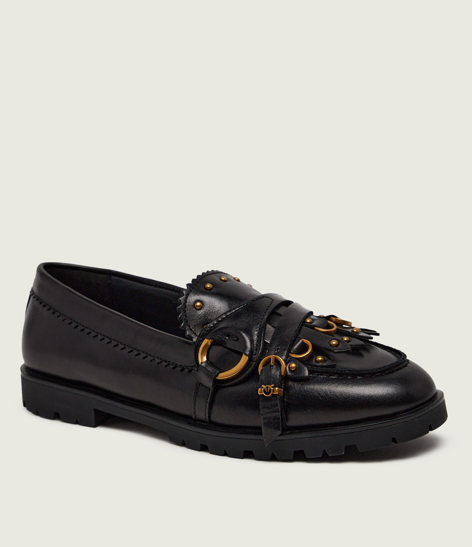 Pinko Skórzane loafersy Nora 08