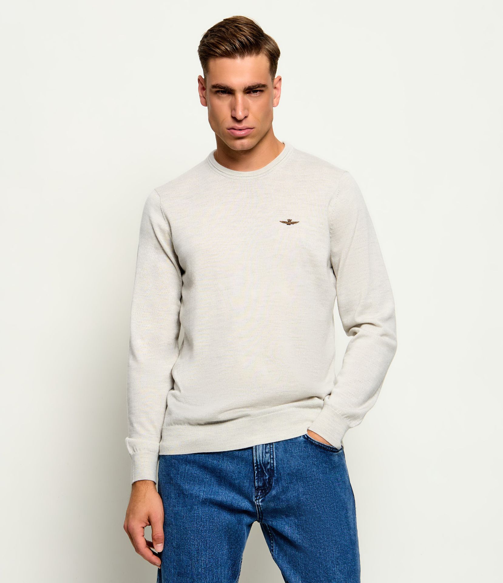 Aeronautica Militare Wełniany sweter Regular Fit