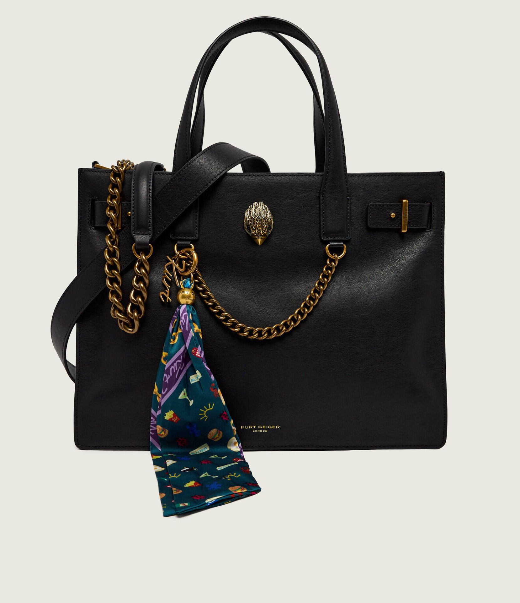 Kurt Geiger Skórzana shopperka + apaszka The Sloane
