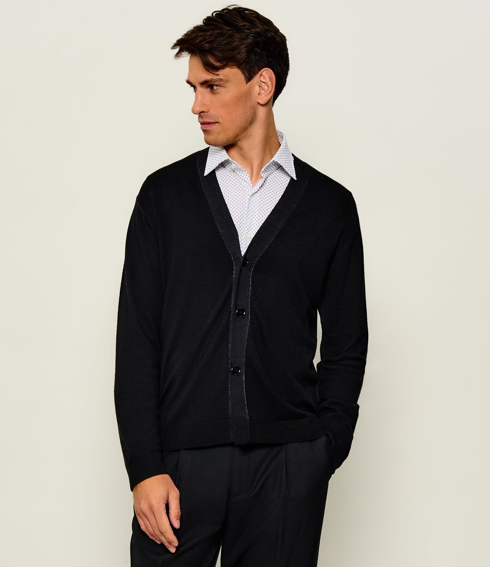 Emporio Armani Wełniany kardigan Regular Fit