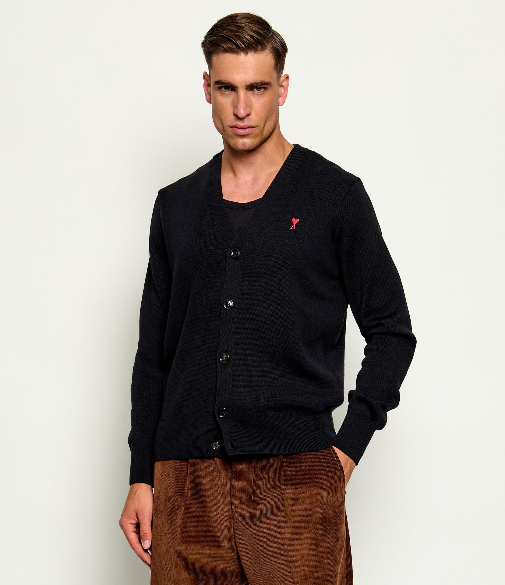 AMI Paris Wełniany kardigan Slim Fit