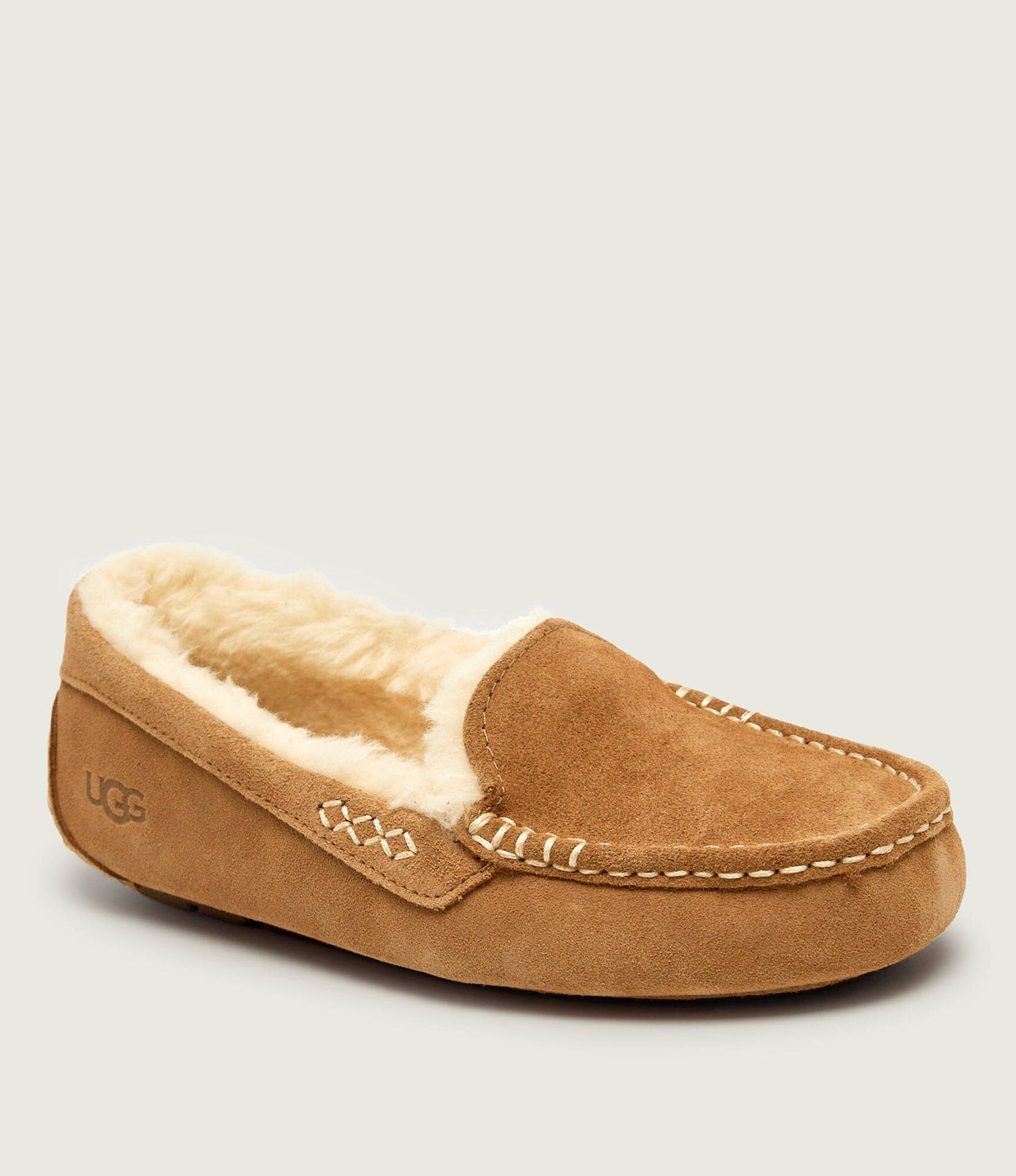 UGG Ocieplane obuwie domowe Ansley shearling zamsz z dodatkiem wełny