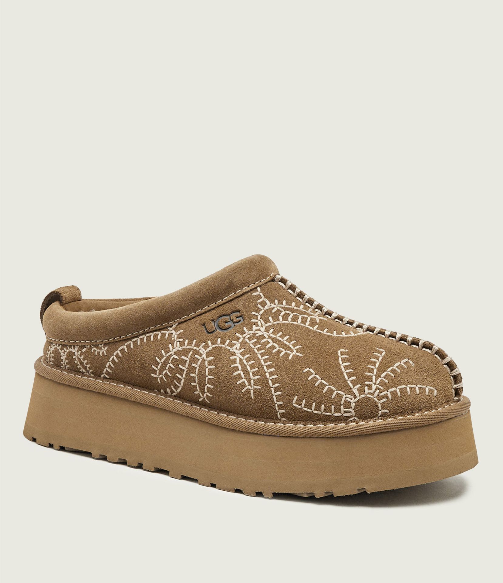 UGG Ocieplane mule Tazz Botanic zamsz z dodatkiem wełny