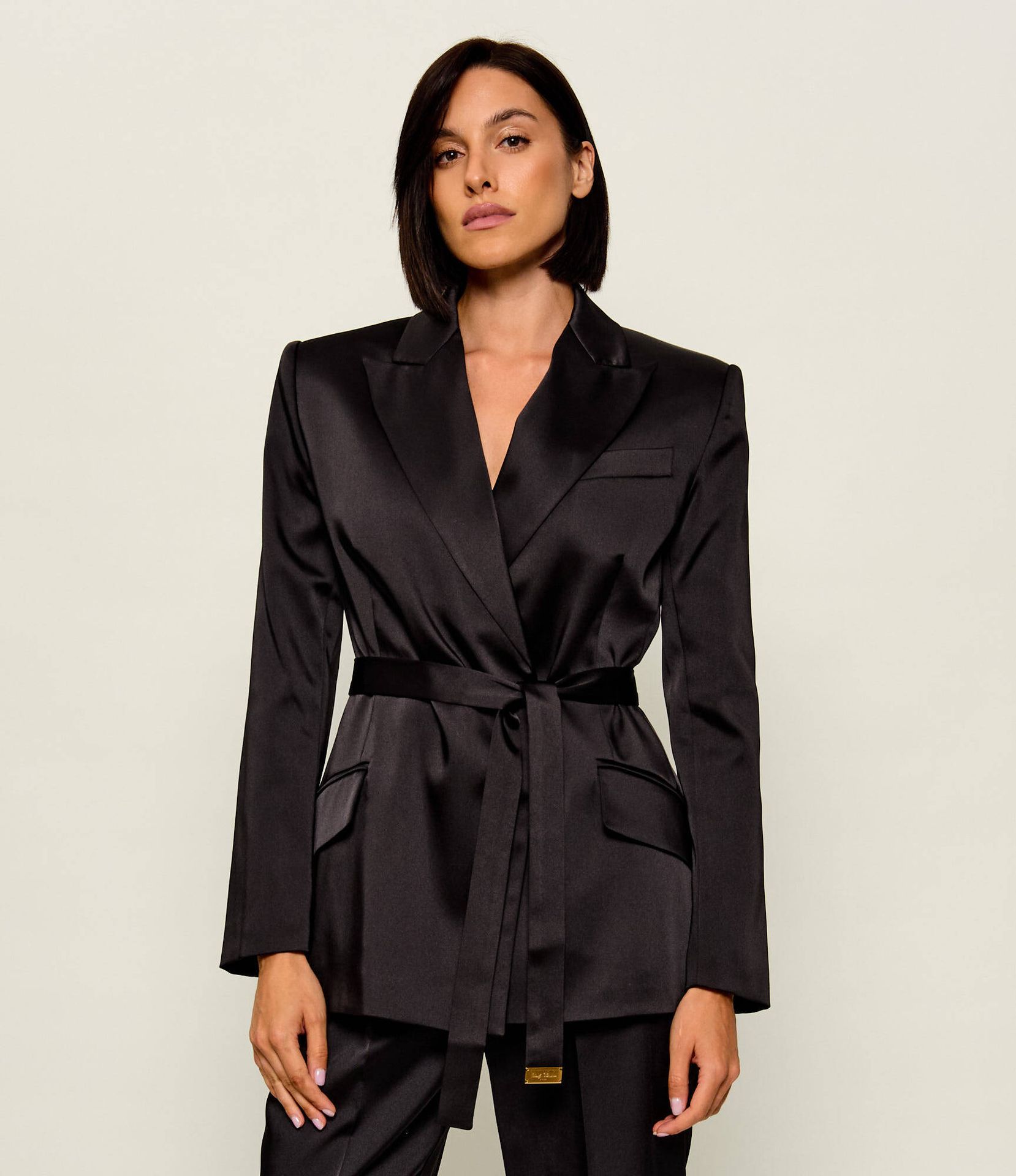 Elisabetta Franchi Satynowa marynarka Regular Fit