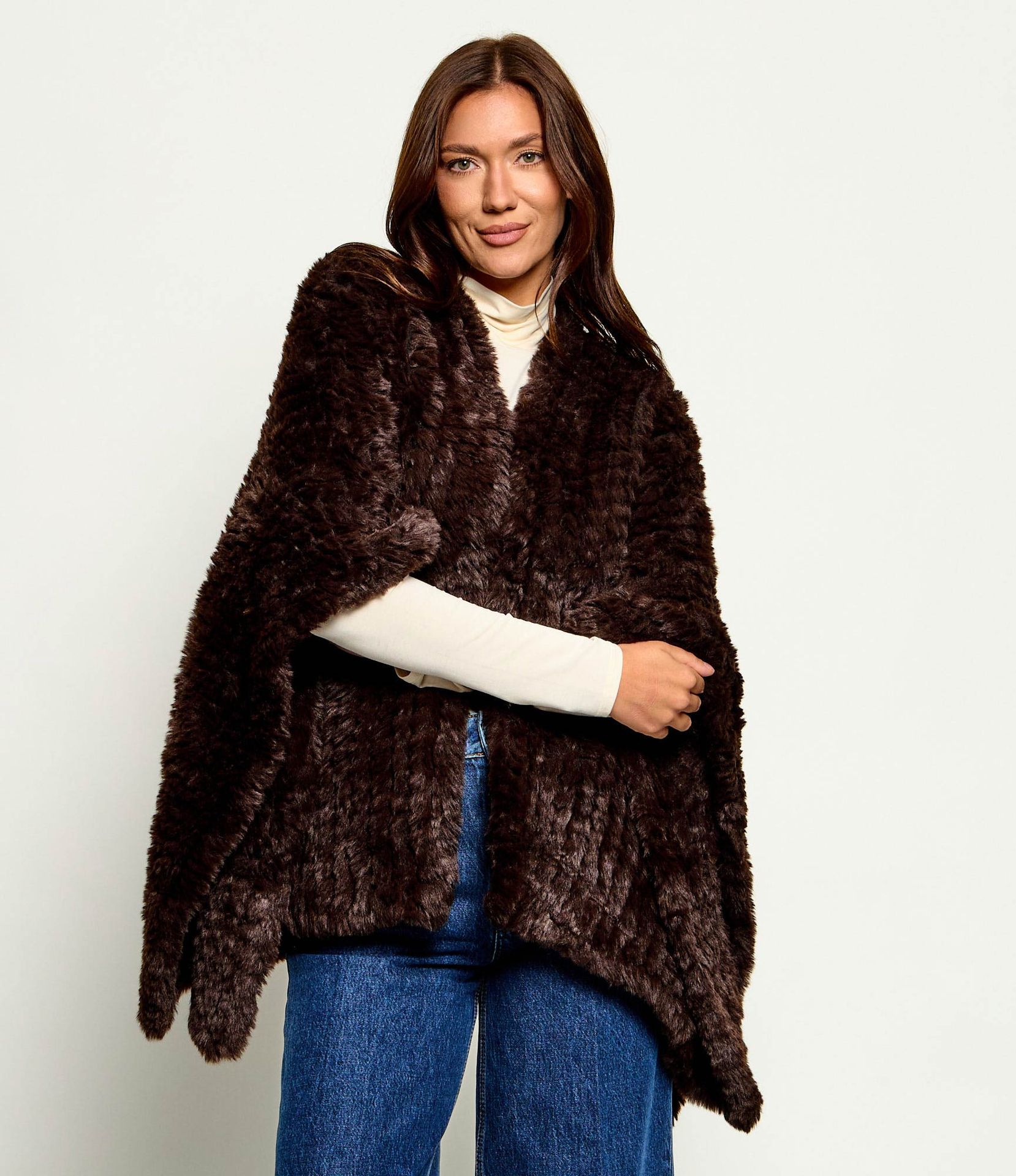 Pinko Ponczo Ciliegio Oversize fit z dodatkiem wełny