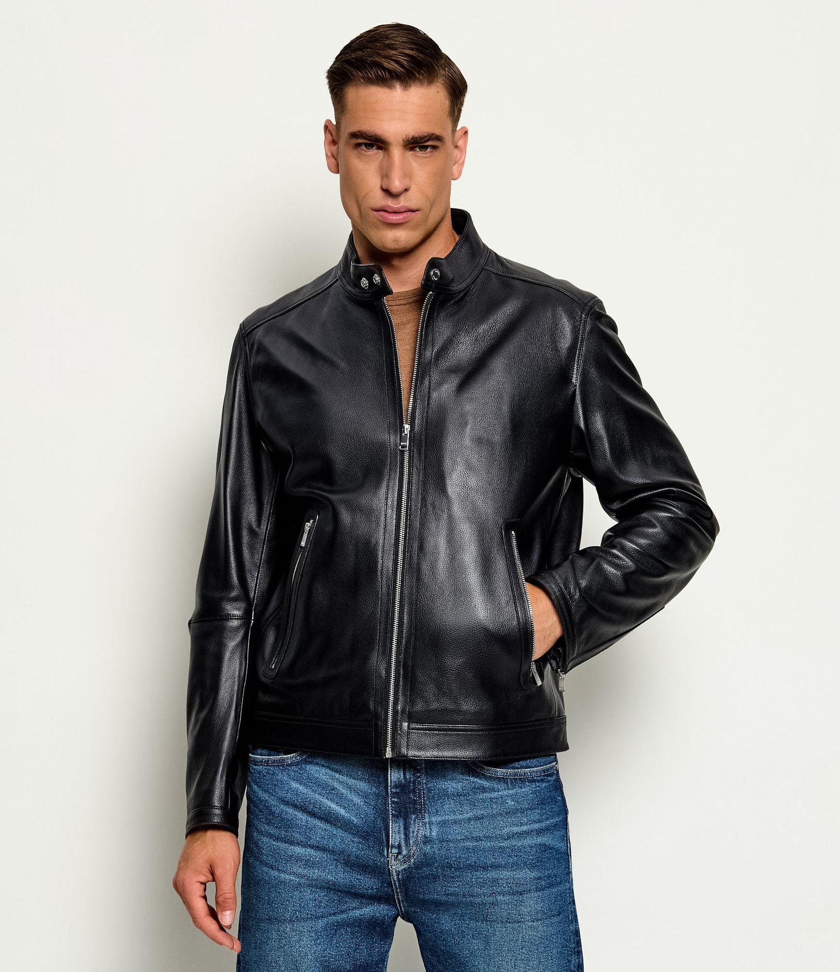 BOSS BLACK Skórzana kurtka H-Mansell5 Regular Fit