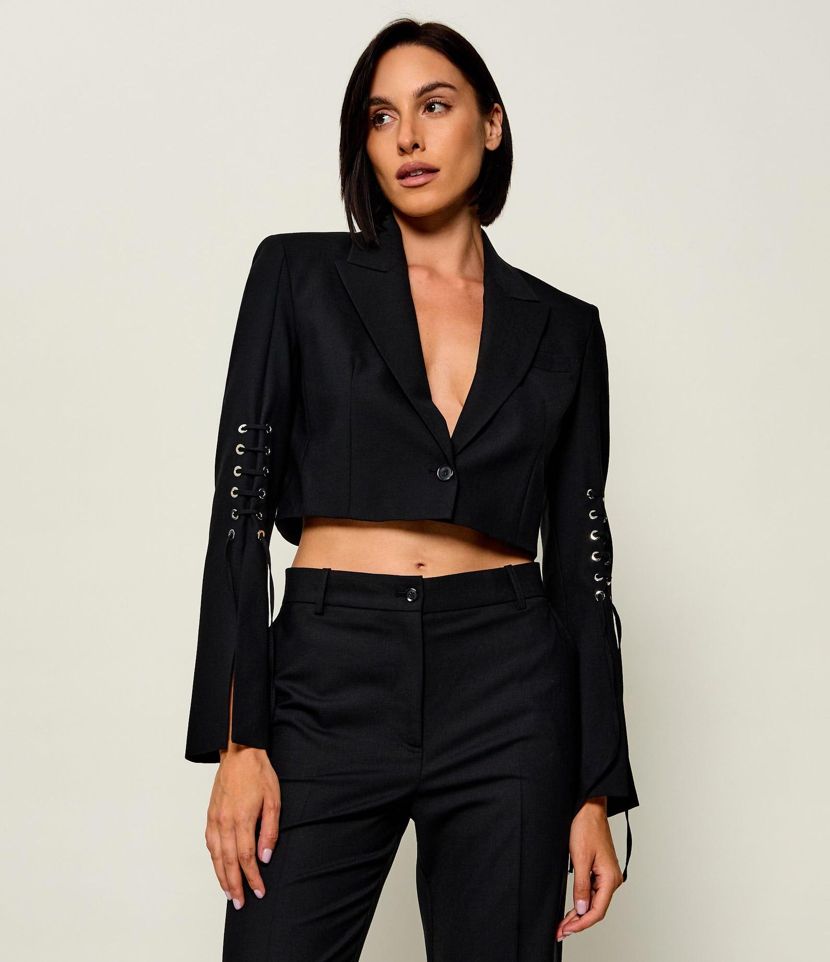 Pinko Żakiet Corvette Cropped Fit z dodatkiem wełny