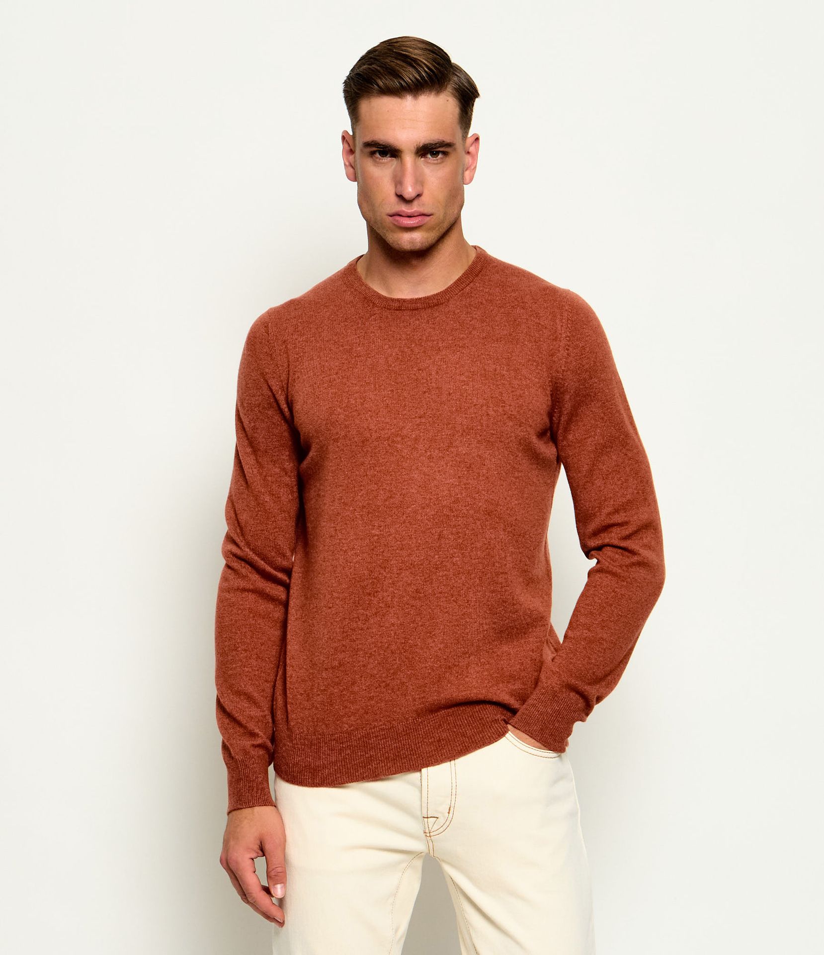 Gran Sasso Wełniany sweter Slim Fit z dodatkiem kaszmiru