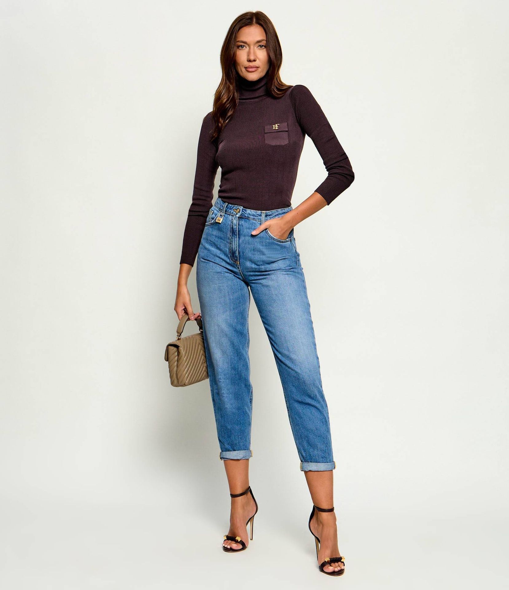 Elisabetta Franchi Jeansy Mom Fit