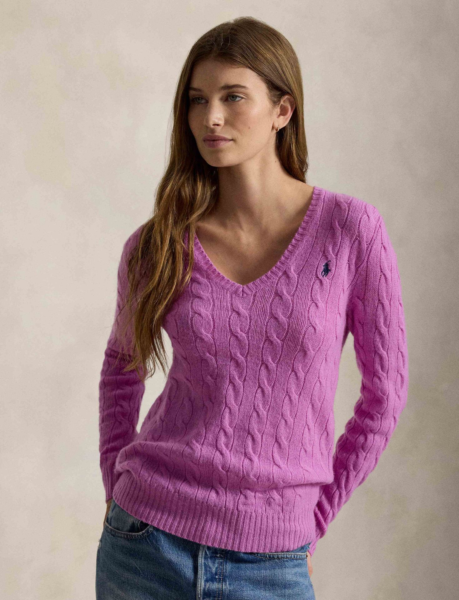POLO RALPH LAUREN Wełniany sweter Kimberly Slim Fit z dodatkiem kaszmiru