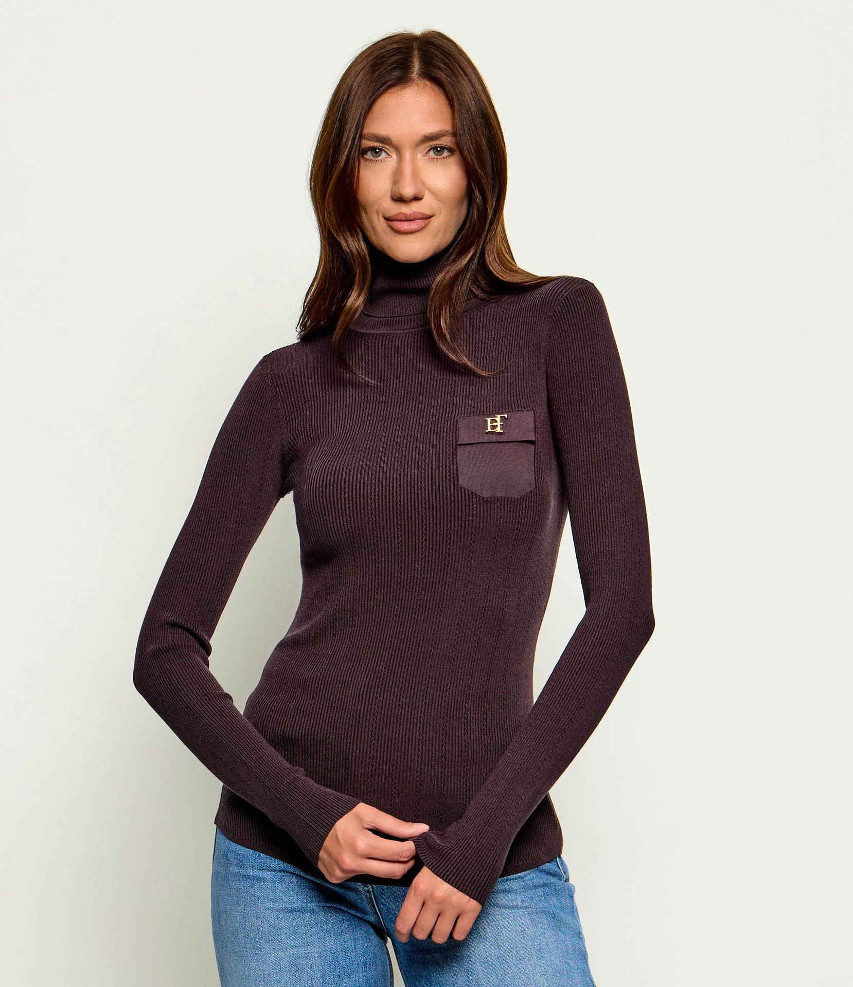 Elisabetta Franchi Golf Slim Fit z dodatkiem jedwabiu