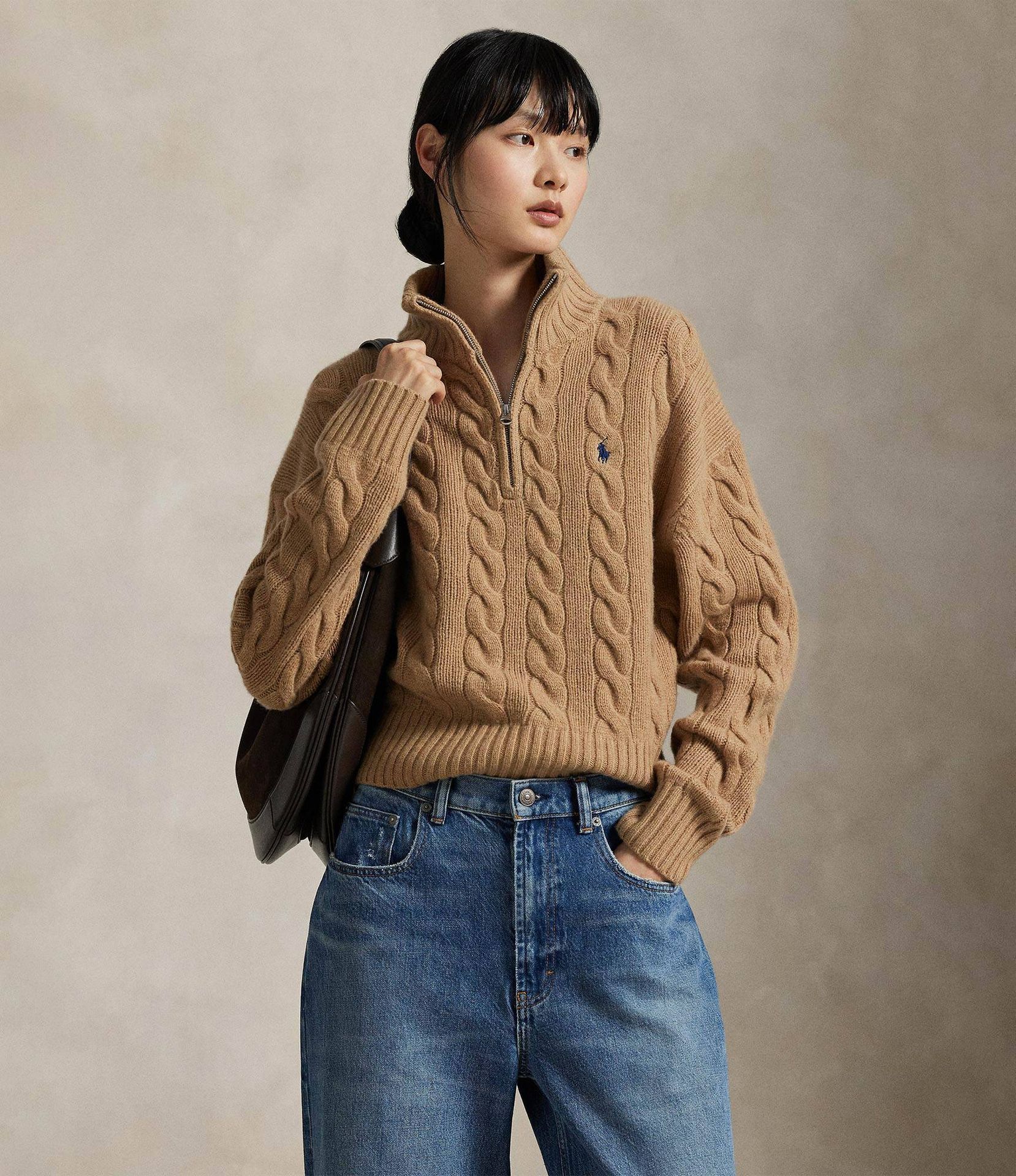 POLO RALPH LAUREN Wełniany sweter Relaxed fit z dodatkiem kaszmiru