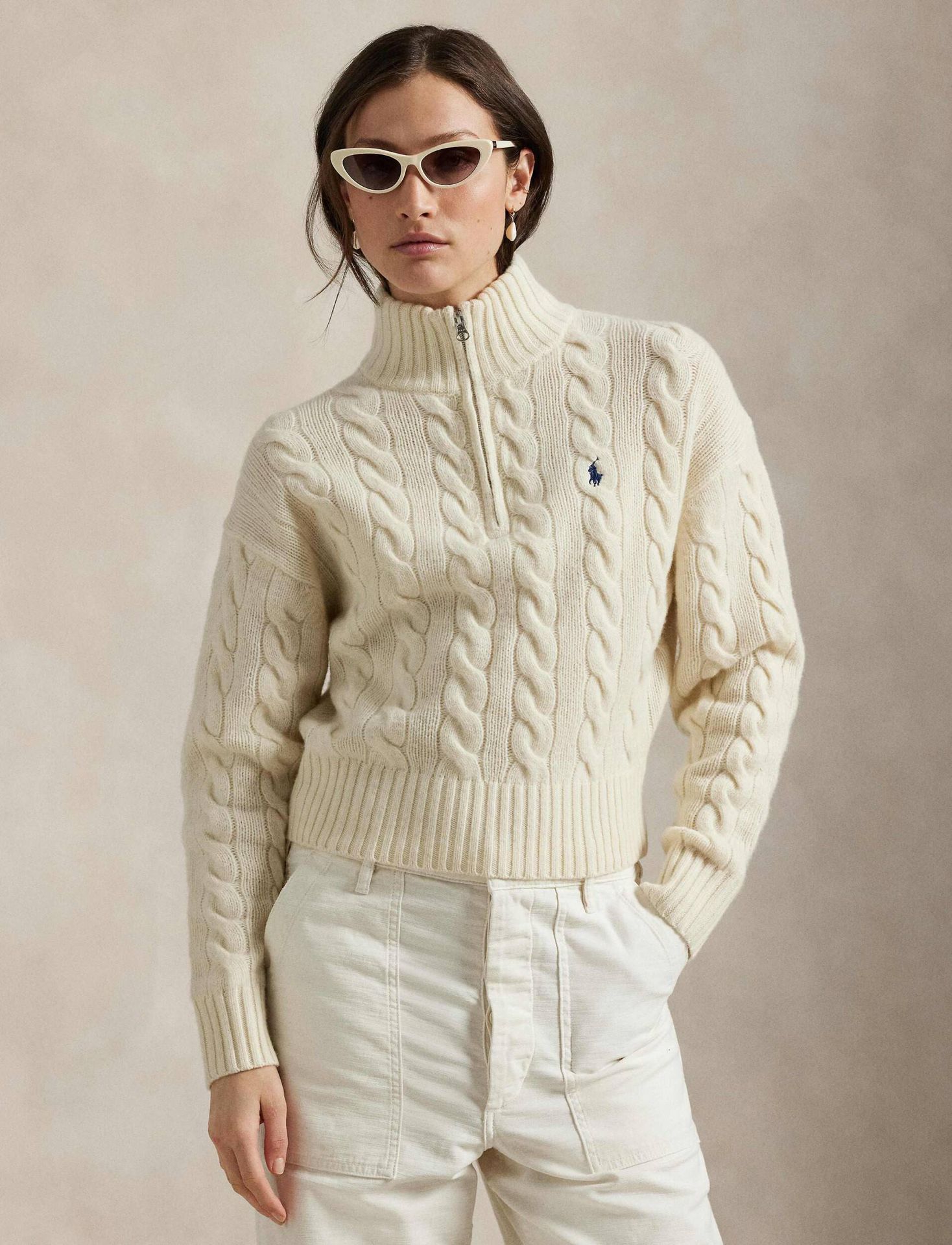 POLO RALPH LAUREN Wełniany półgolf Relaxed fit z dodatkiem kaszmiru