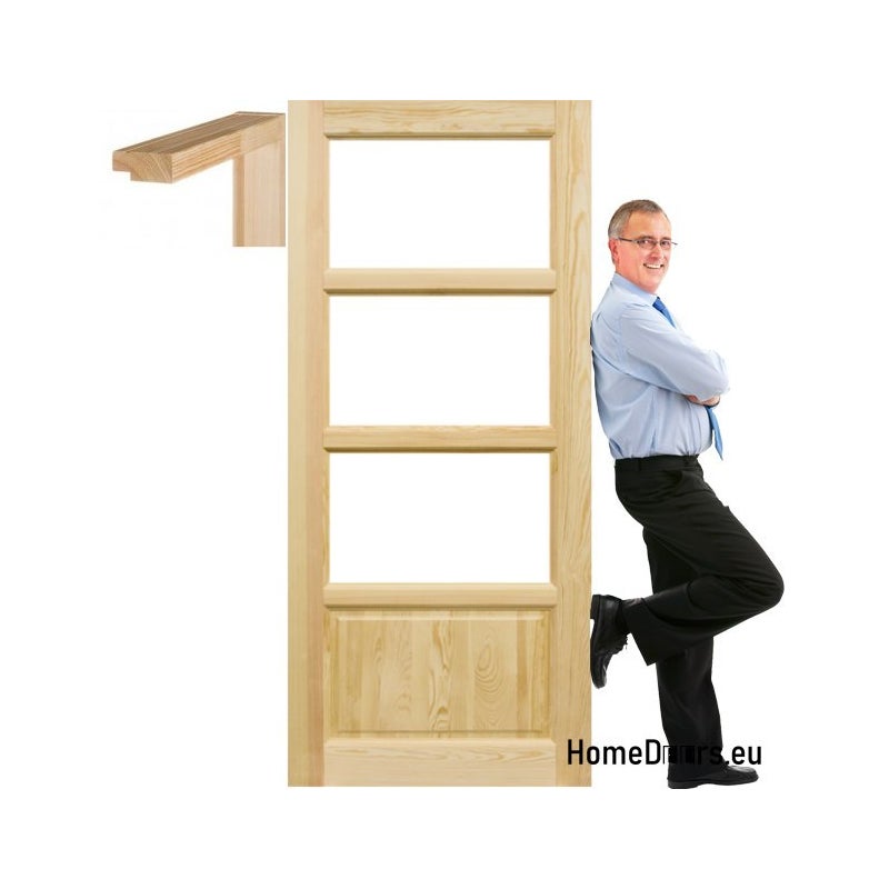 HOMEDOORS Skrzydło sosnowe Manhattan ościeżnica STOLGEN TR4 60 Prawe