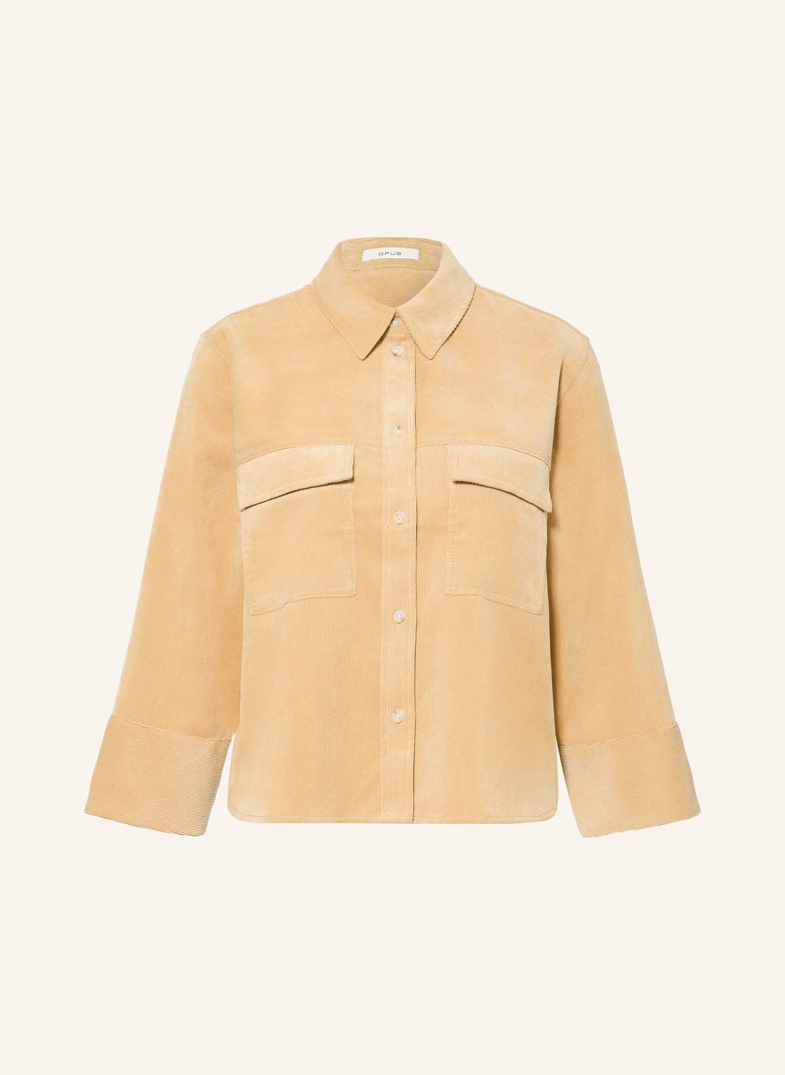 Opus Bluzka Ferrell Z Sztruksu Z Rękawami 3/4 beige