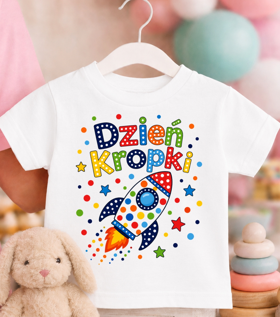 Koszulka w kropki dzień kropki dla chłopczyka