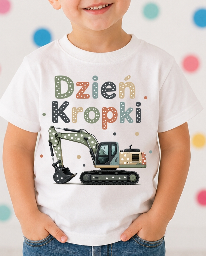 Koszulka w kropki dzień kropki dla chłopczyka